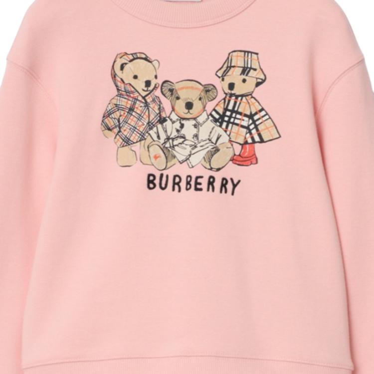 Детская толстовка с круглым вырезом, средней толщины Burberry, розовый — фото 4