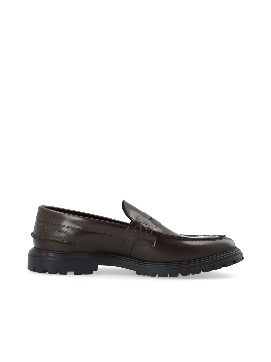 Мокасины Penny Loafer из кожи Bianco темно-коричневые — фото 2
