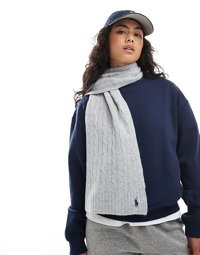

Шарф Polo Ralph Lauren из высококачественной шерсти серого цвета