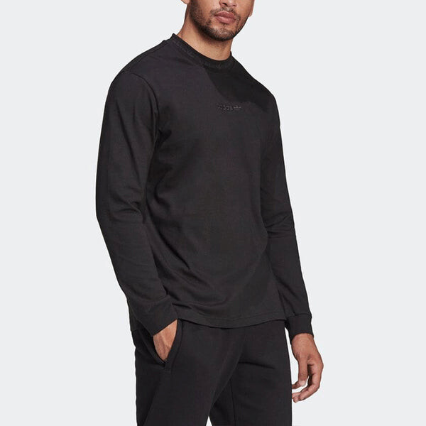 Футболка adidas originals Logo Sports Round Neck Long Sleeves Black, черный — фото 4