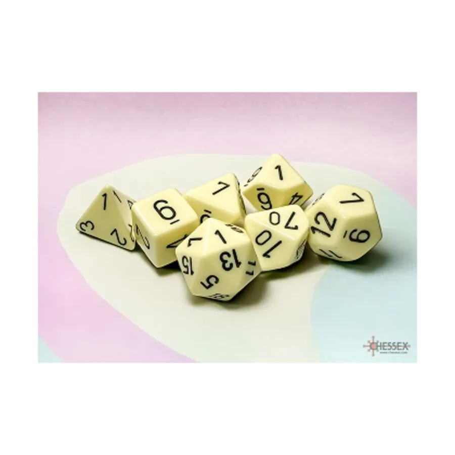 

Полисеточный комплект Желтый с черным (7), Dice - Opaque Pastel (Chessex)