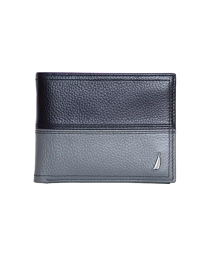 

Мужской кожаный кошелек Bifold Nautica, серый