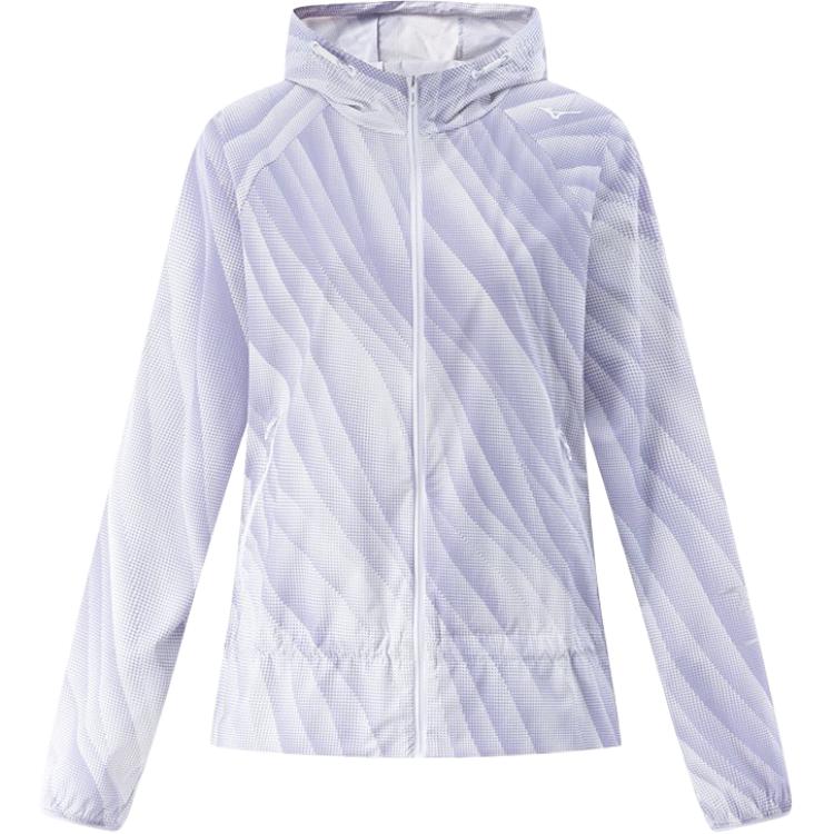 

Mizuno Куртка RHYTHM Series женская темно-фиолетовая с принтом, Dark Purple All over Print