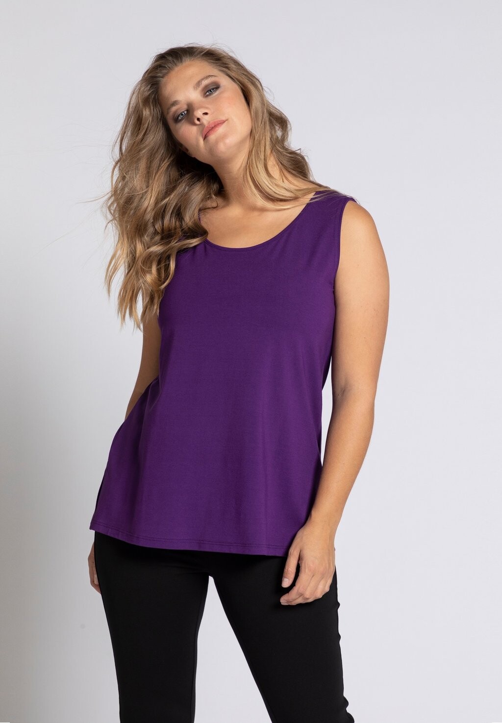 

Топ BASIC ROUND NECKLINE Ulla Popken, крапчатый светло-розовый
