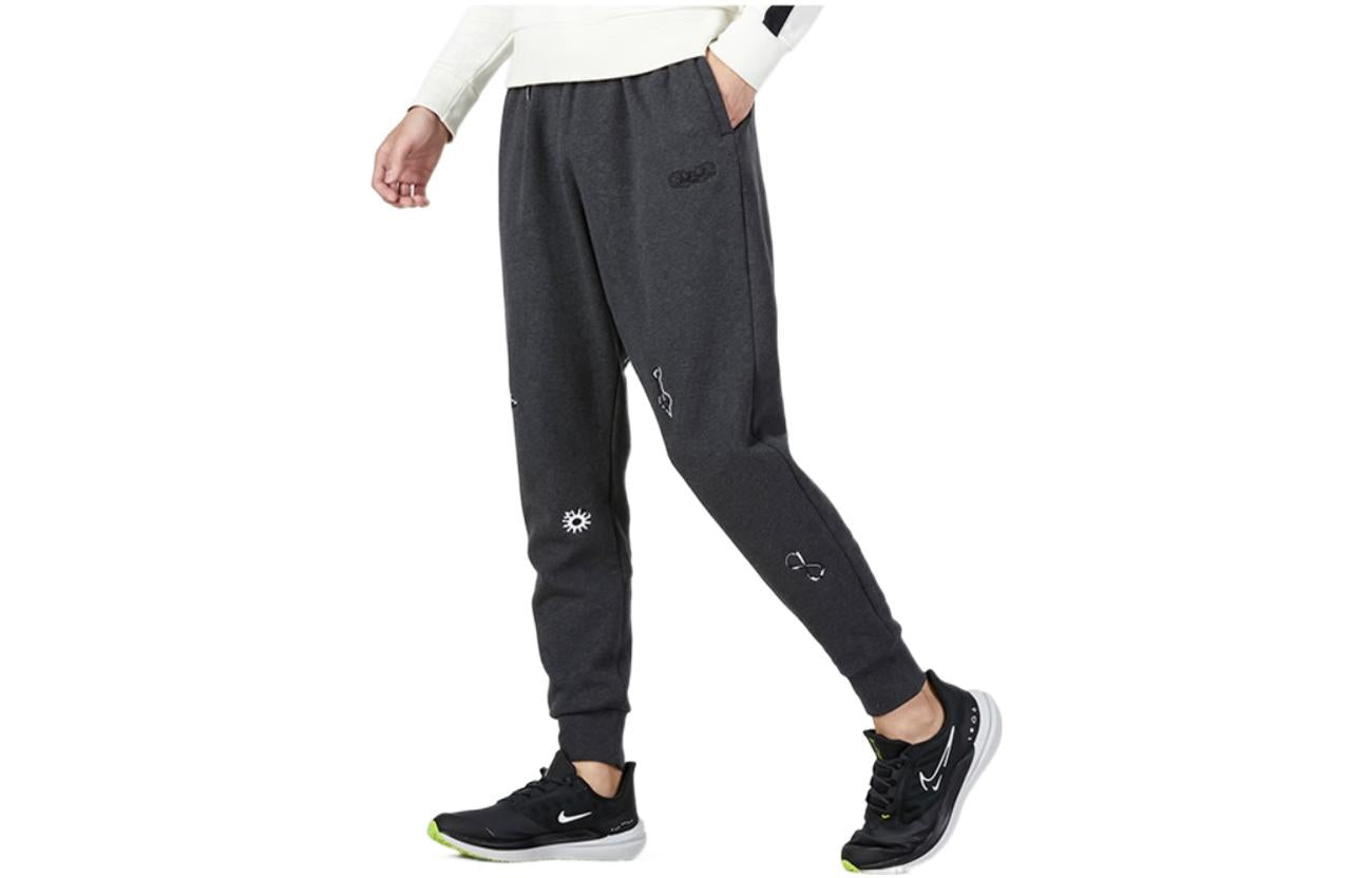 Спортивные брюки Nike Solid Color Pattern Elastic Waistband Bundle Feet Sports Pants Men's Dark Grey DQ6146-032 — фото 3