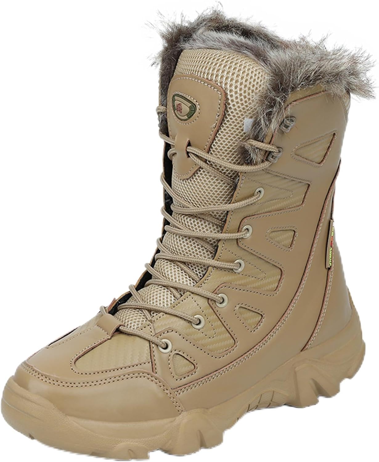 

Мужские зимние плюшевые ботинки против скольжения, теплые и прочные, повседневные высокие кеды Generic, хаки