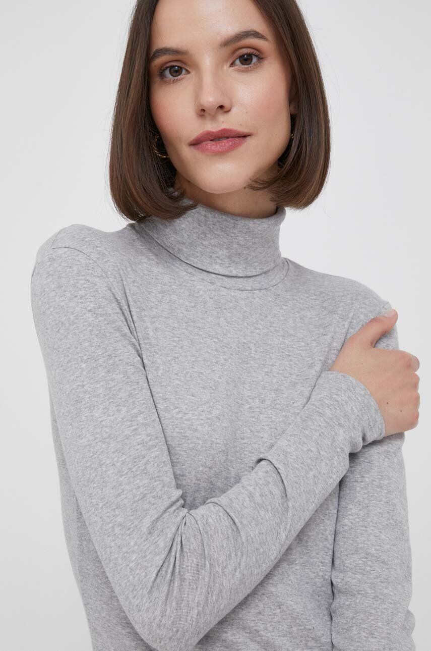 

Хлопковый топ с длинными рукавами United Colors of Benetton, серый