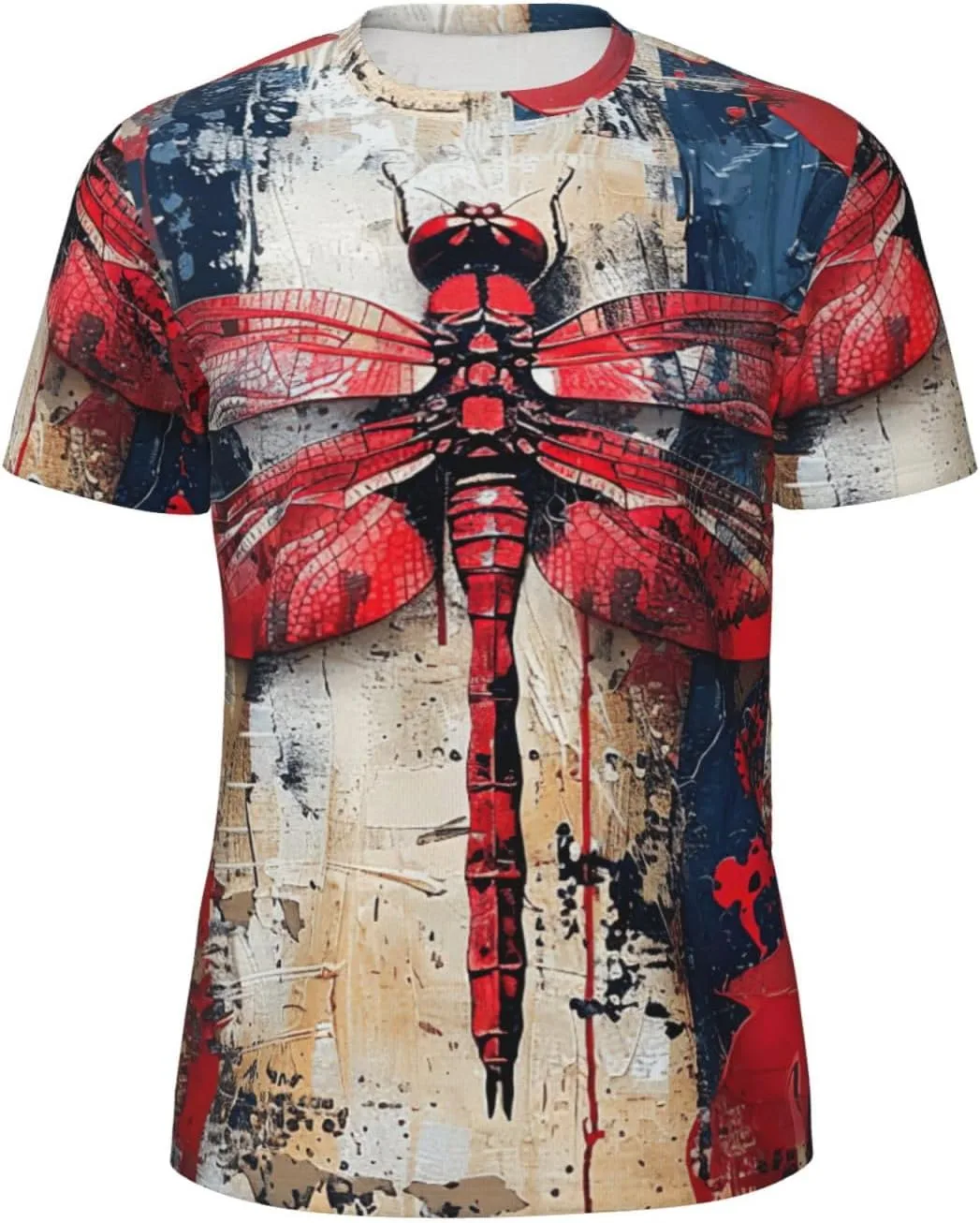 

Футболка мужская с принтом Abstract Red Dragonfly, легкая, для спортзала и повседневной носки YANYU