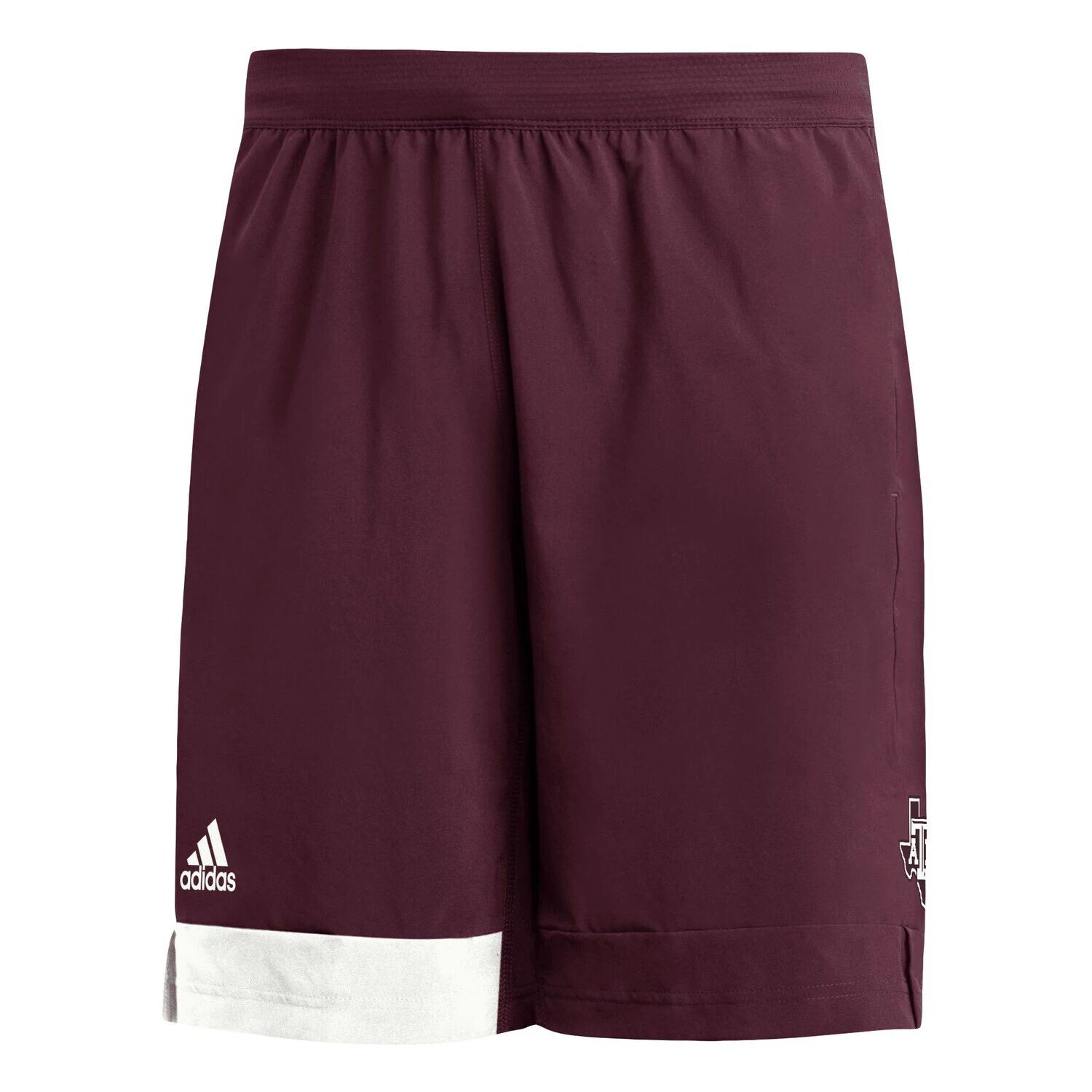 Мужские бордовые тренировочные шорты Texas A&M Aggies adidas — фото 2