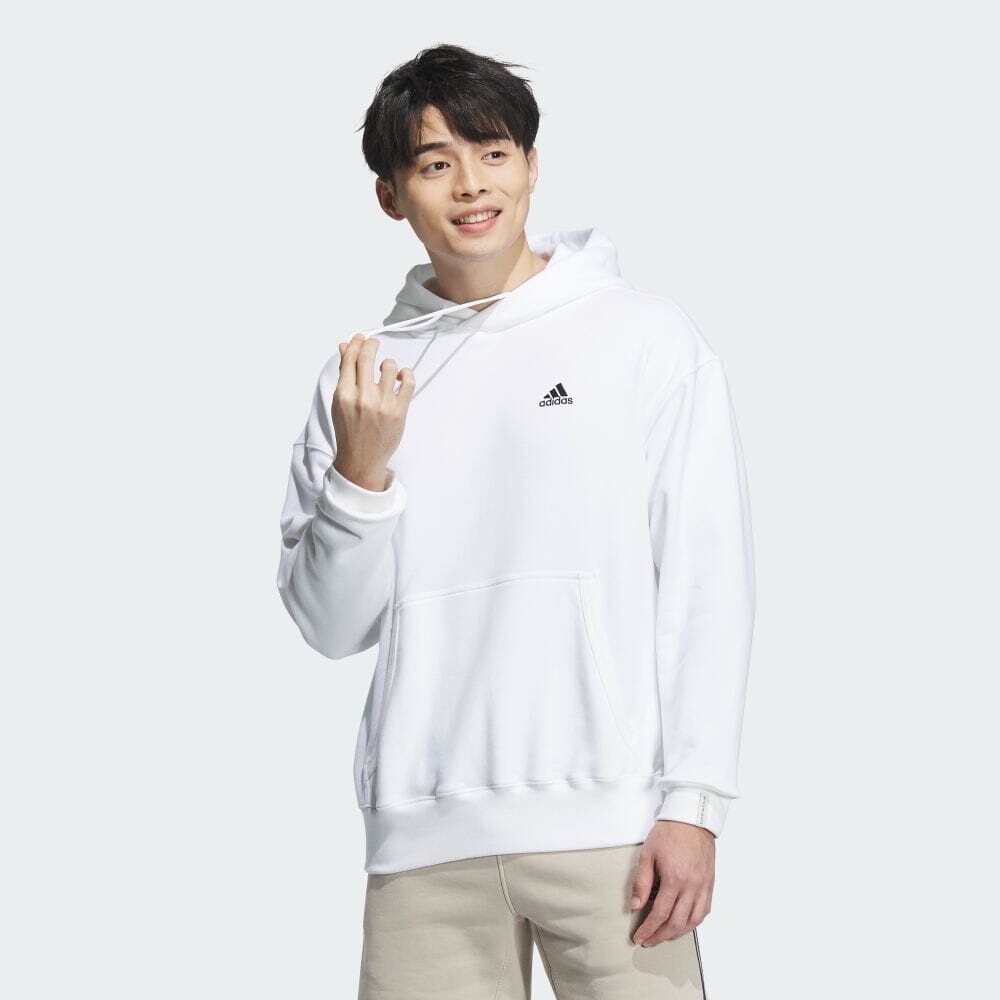

Парка Adidas Essentials Plus Loose Fit Small Logo French Terry Pullover Hoodie, белый