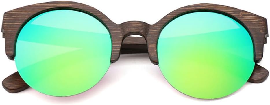 

Винтажные бамбуковые коричневые деревянные солнцезащитные очки в полуободковой оправе для мужчин и женщин, очки для вождения и путешествий, модные дизайнерские очки UJNHGQ, Gereen