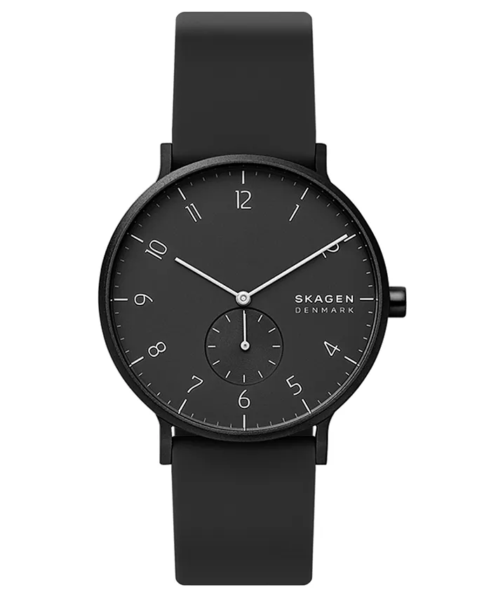 

Aaren Kulor Алюминиевый ремешок из силикона, часы 41 мм Skagen, черный