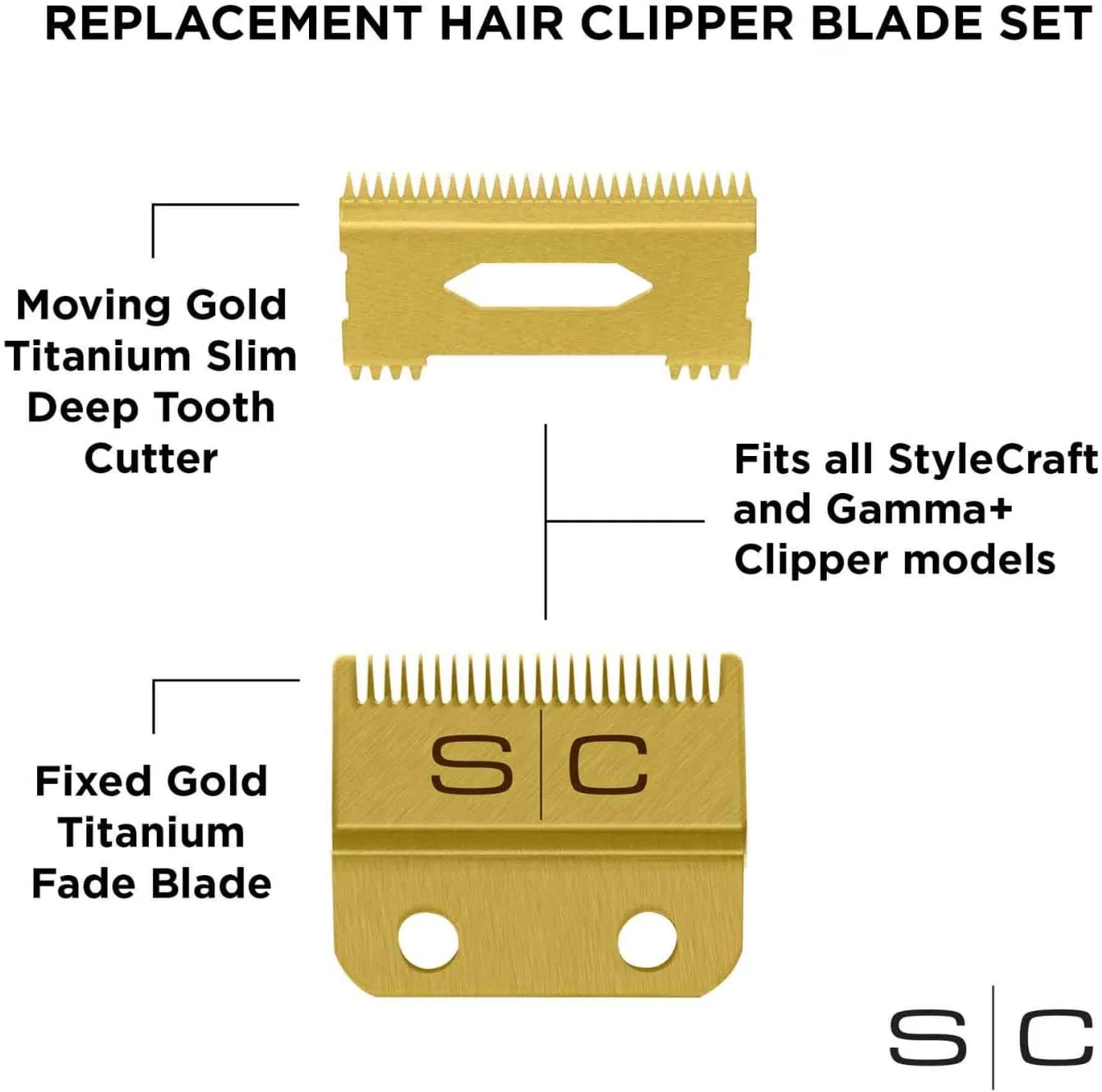 Сменные лезвия Fade Gold и Slim Deep Gold для триммера Stylecraft Stylecraft — фото 2