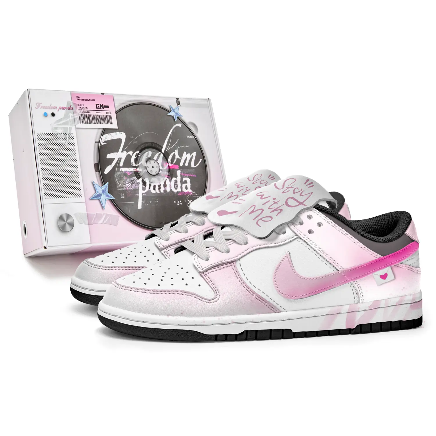 

Обувь для скейтбординга Dunk Kids для начальной школы Nike, розовый/белый