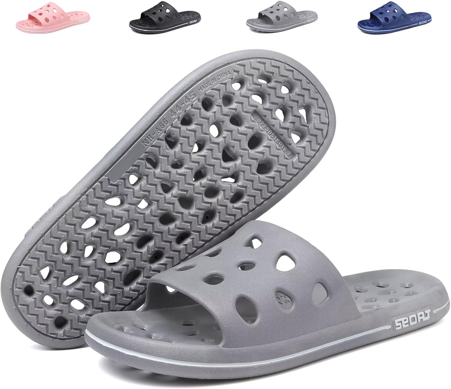 

Тапочки для душа FINLEOO для женщин и мужчин, удобные шлепанцы для бассейна с поддержкой свода стопы, быстросохнущие, нескользящие пляжные сандалии для ванной, путешествий, студенческого общежития, серый