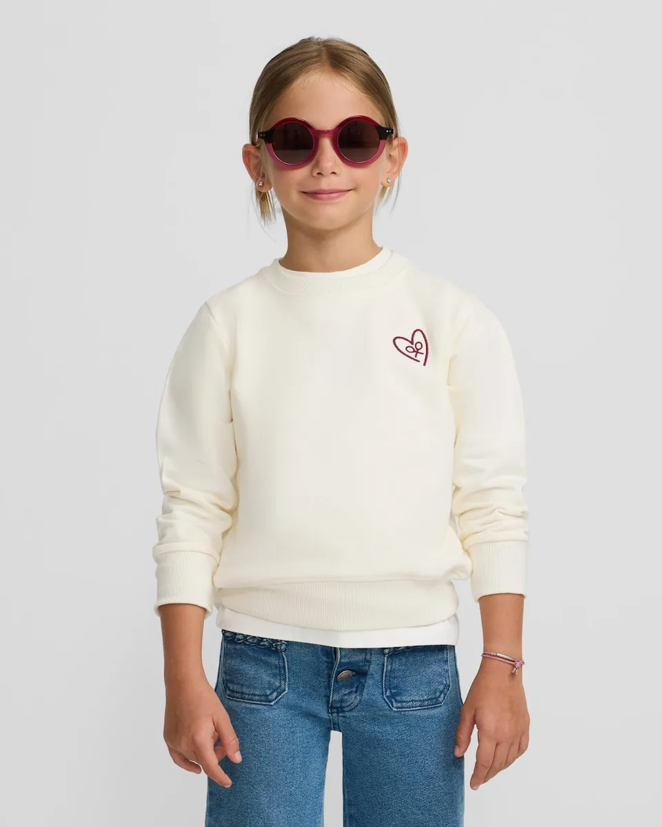 

Детская толстовка с сердечком, сырая Silbon, светло-бежевый