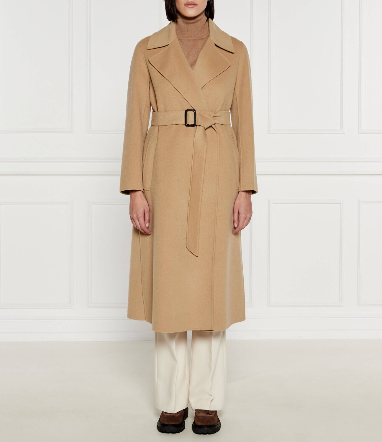 

Шерстяное пальто Weekend MaxMara Manu, коричневый