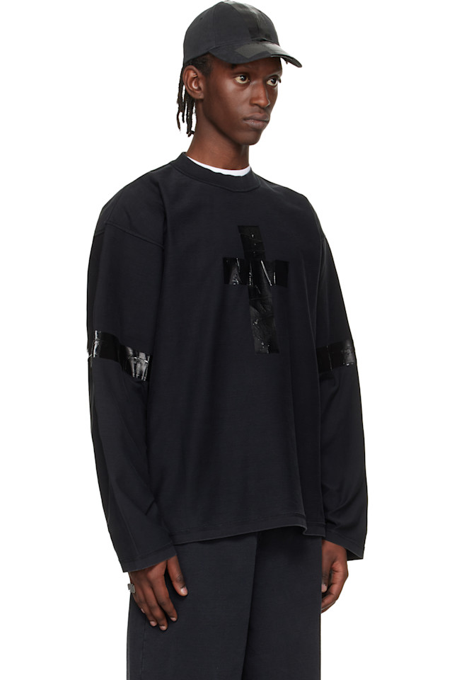 Футболка с длинными рукавами, проклеенная лентой Vetements, черный — фото 2