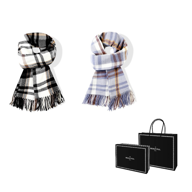 

Шарф JW Faux Cashmere Knit Unisex J W, 2 pack (черный+синий)