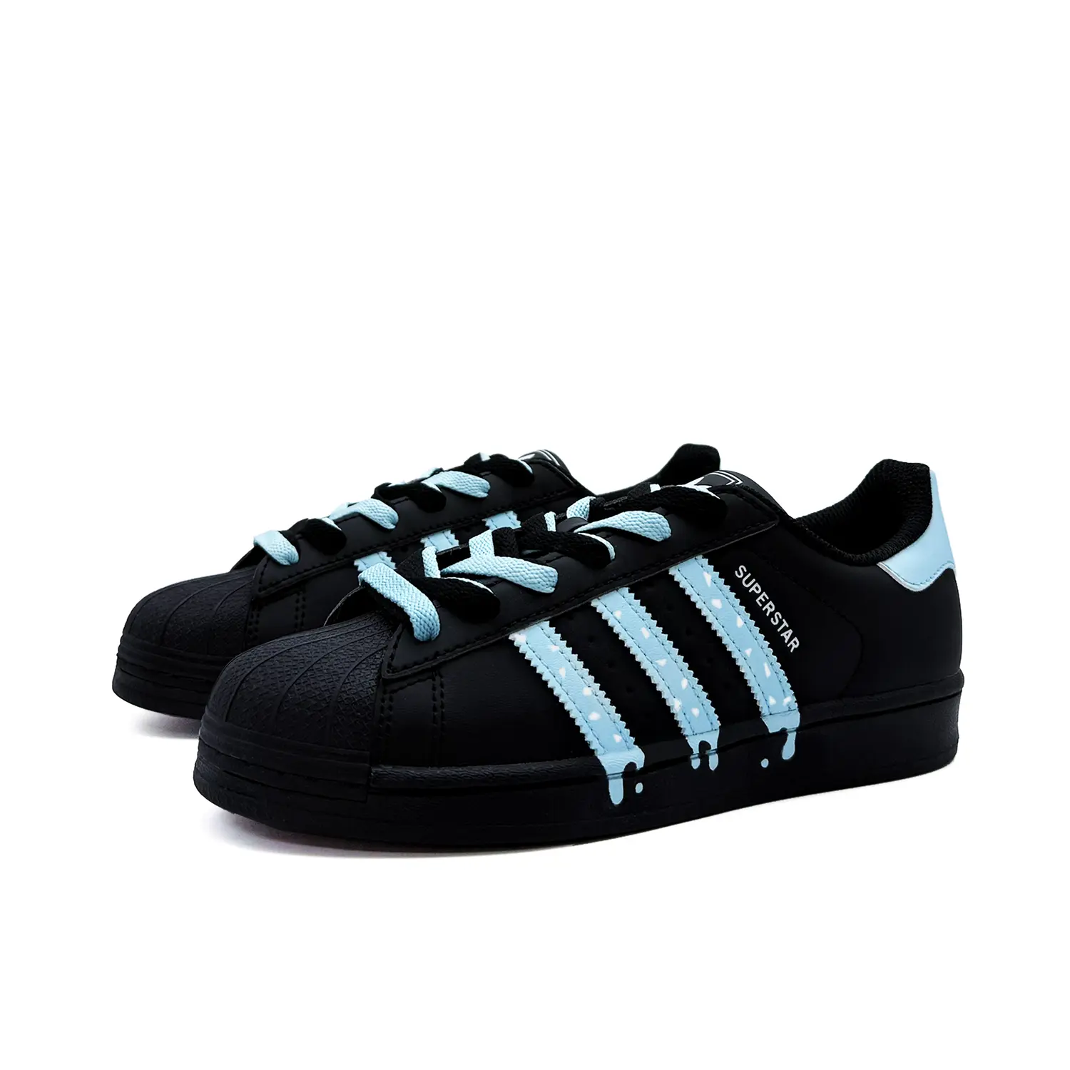 Adidas Originals Детские низкие скейтбордистские кроссовки Superstar 2 Sea Salt Ice 30, износостойкие, черные, для подростков — фото 4