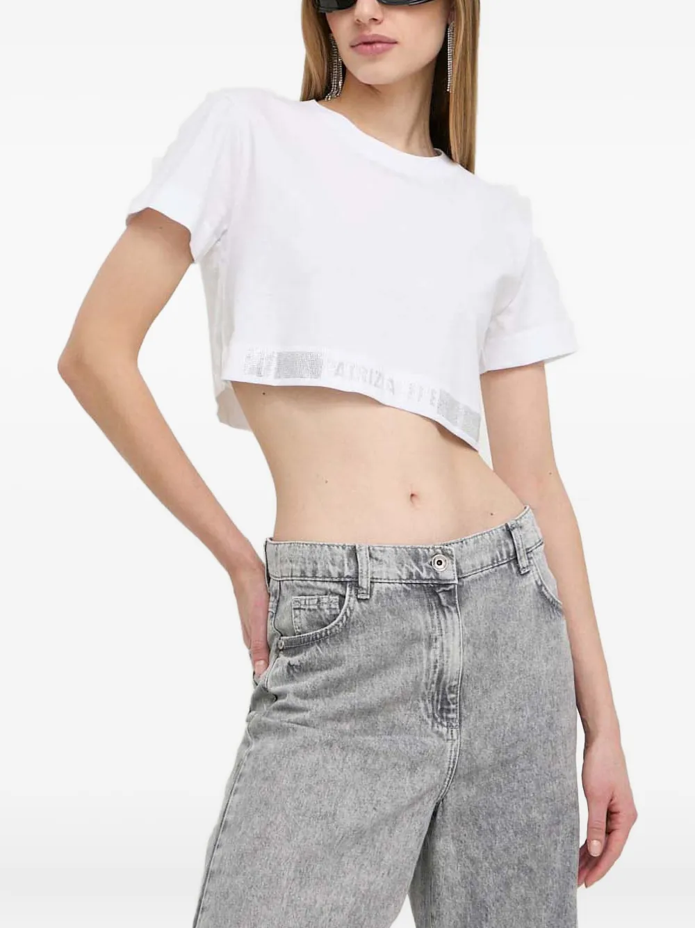 

Футболка с логотипной лентой Patrizia Pepe, белый