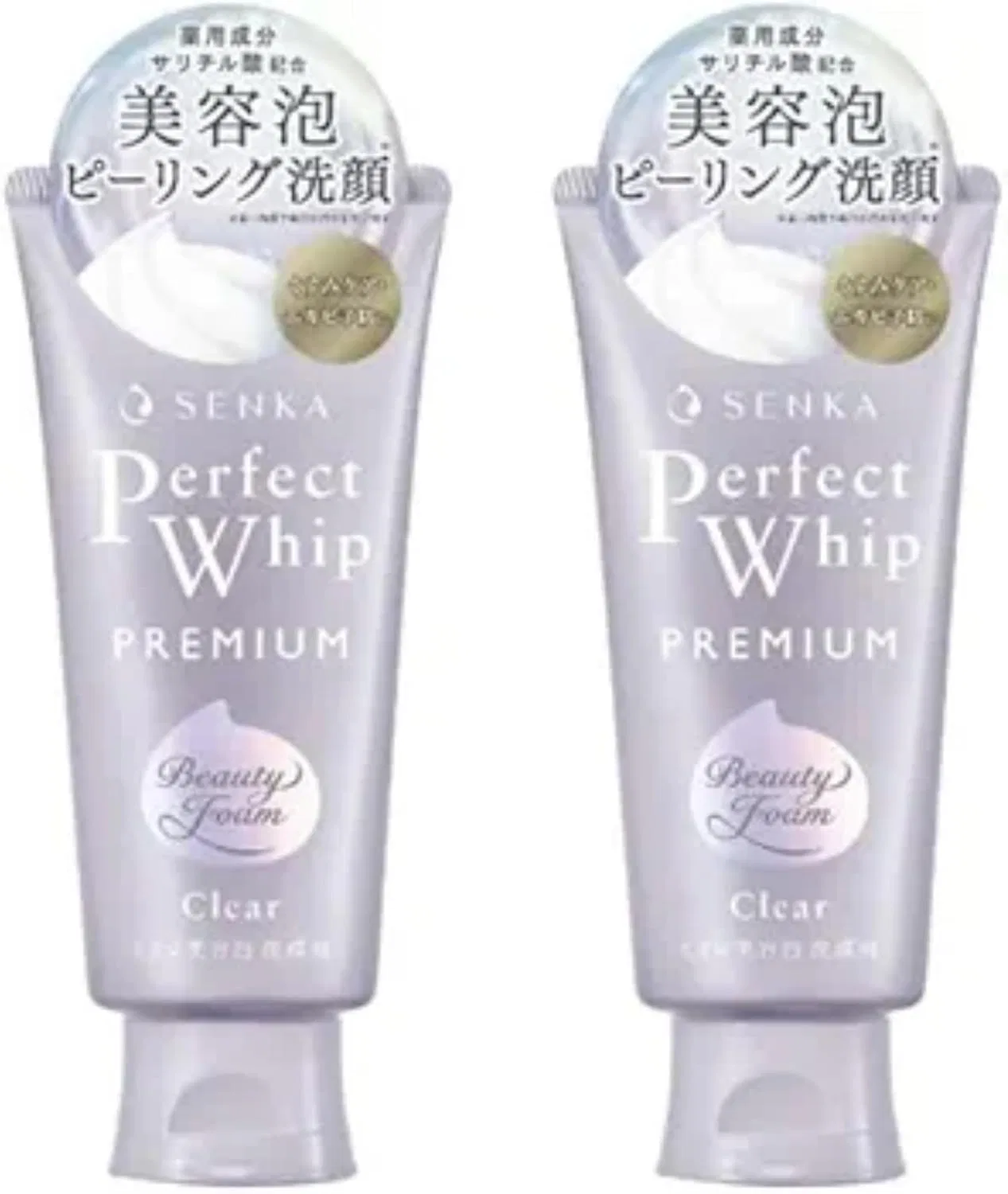 Набор Senka — Гель-пенка для умывания Premium Perfect Whip с отшелушивающим эффектом, 120 г, набор из 2 шт