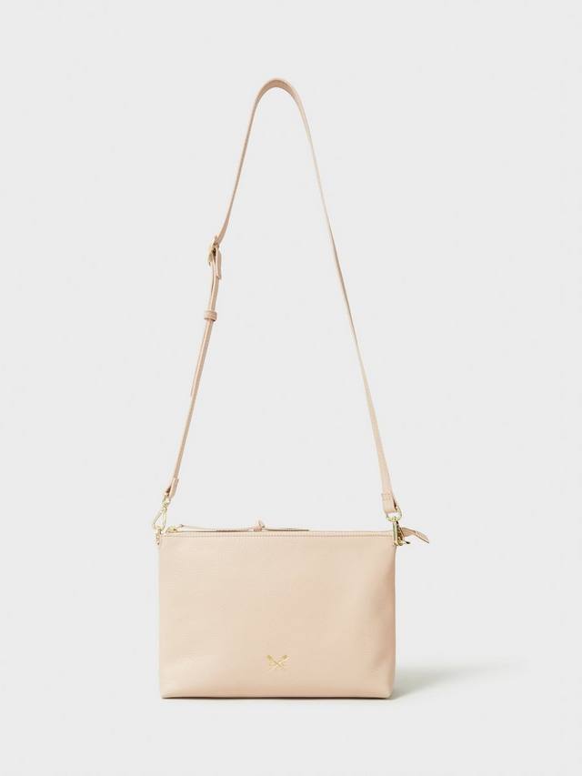 

Кожаная сумка через плечо Crew Clothing, цвет Blush Pink