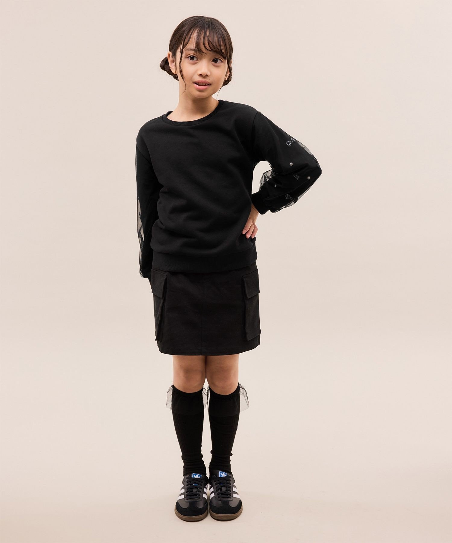 Флисовая кофта в клетку с ленточными рукавами Rope' Picnic Kids, Black (01) — фото 3