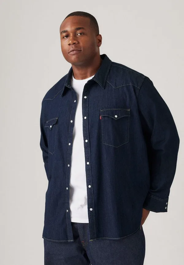 Большая классическая рубашка в стиле вестерн Levi'S Plus, Dark Blue Denim — фото 2