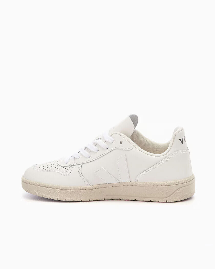 Veja V-10 VX0201270A женские белые кожаные кроссовки на низком ходу для комфорта и повседневной носки — фото 3