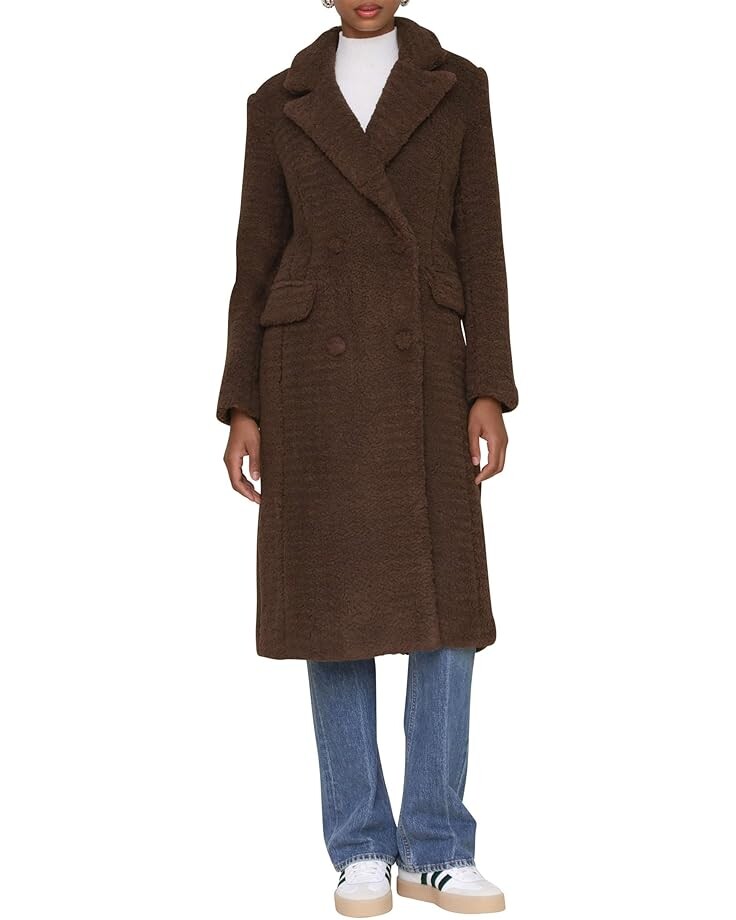 

Пальто Avec Les Filles Double Breasted Sherpa Coat, цвет Chocolate 1