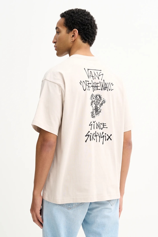 

Хлопковая футболка Vans, бежевый