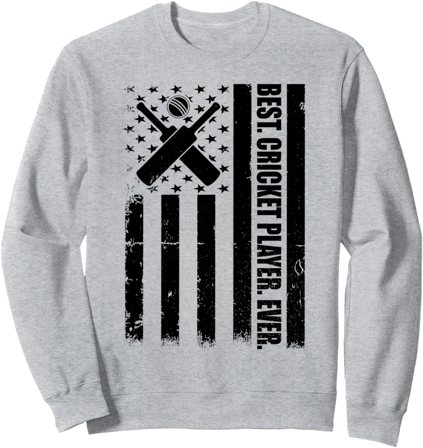

Лучший игрок в крикет всех времен - толстовка с флагом США в стиле крикета Cricketing Cricket Designs, серый