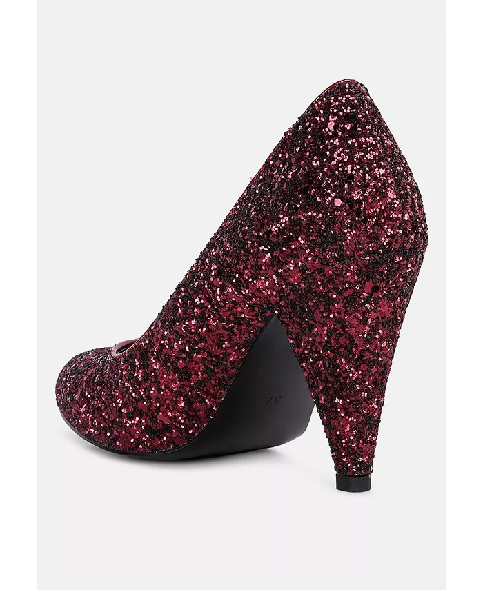 Балетки Sugar Plum Glitter на конусообразном каблуке London Rag, красный — фото 2