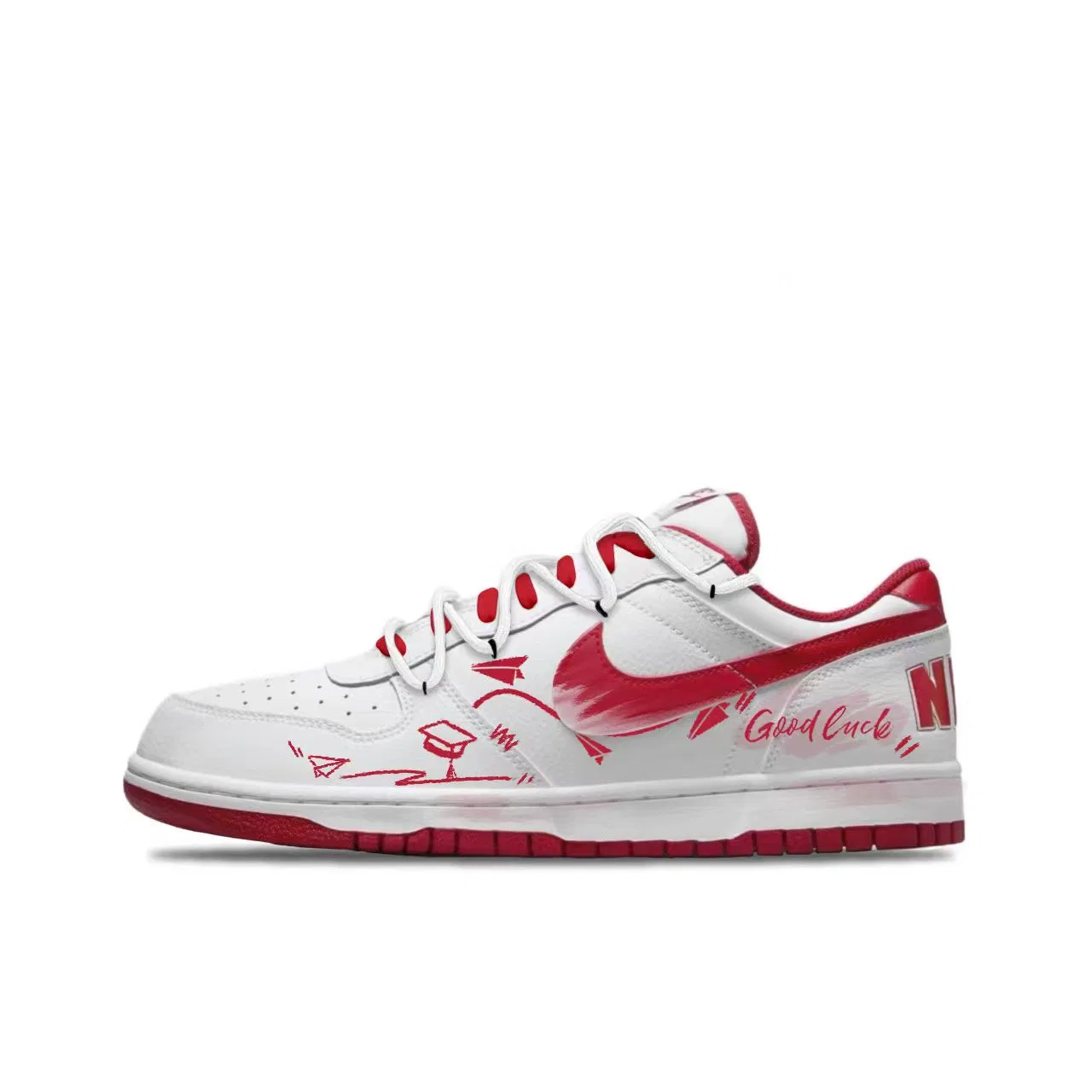 Кроссовки кеды скейтбордические Nike Big NIKE LOW красные