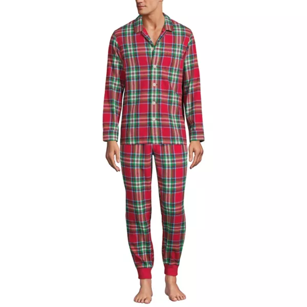 

Мужская фланелевая пижамная рубашка Lands' End, цвет heritage red plaid