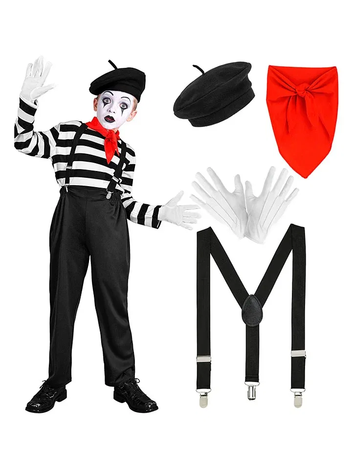Костюм 6 предметов Pantomime Carnival Party, черный/белый/красный — фото 2