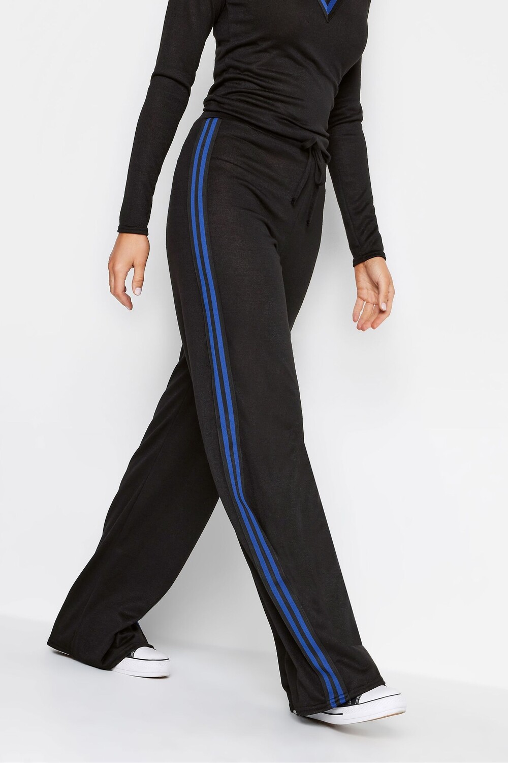 

Широкие полосатые трикотажные брюки Long Tall Sally, черный
