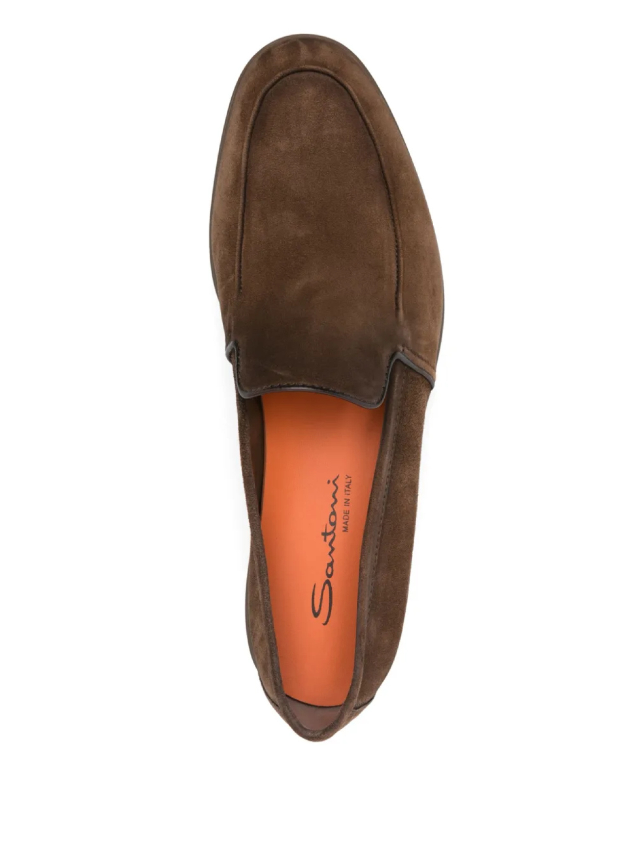 Замшевые мокасины Santoni, коричневый — фото 4