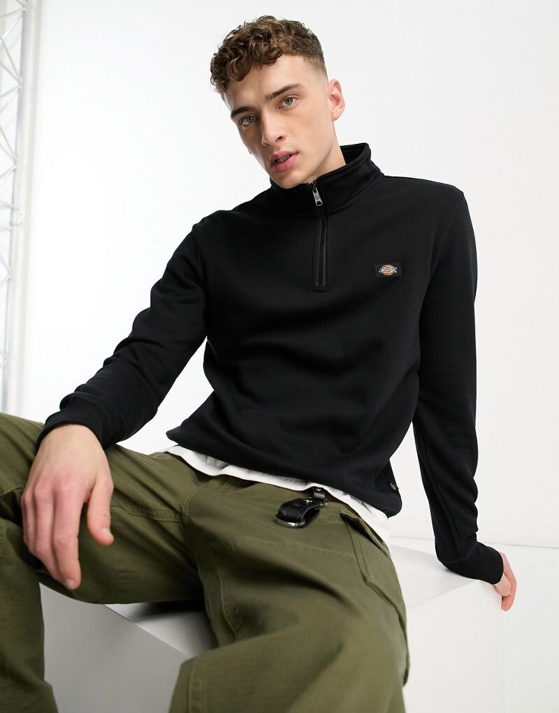 

Черный укороченный свитшот на молнии Dickies Oakport