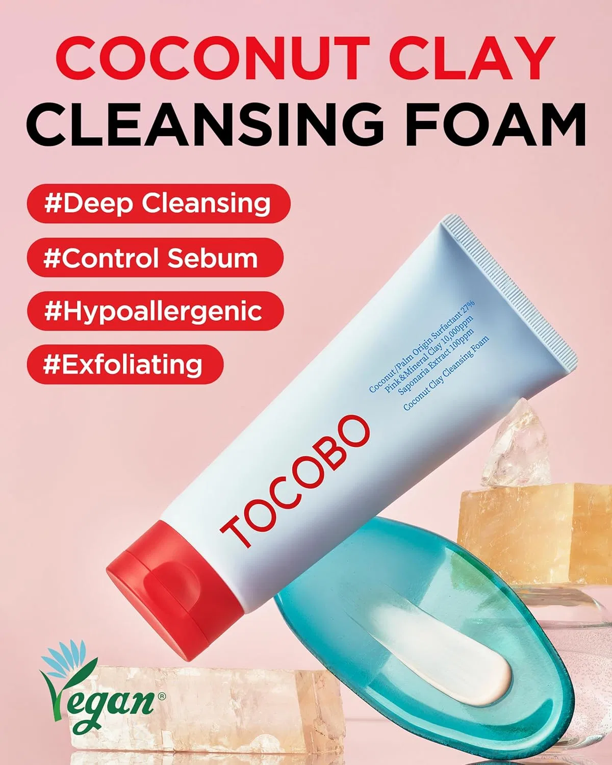 Пенка для умывания Tocobo — Очищающая пенка с кокосовой глиной «Coconut Clay Cleansing Foam» от, 150 мл — фото 2