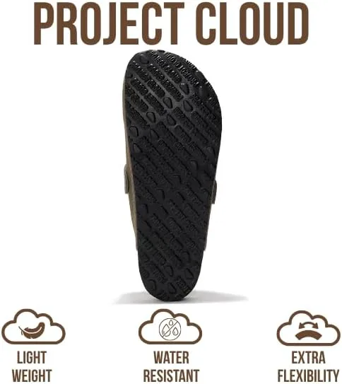 Мужские сабо Project Cloud - 100% натуральная кожа полного зерна, с мягкой подошвой из памяти формы и поддержкой свода стопы, натуральная пробковая стелька - нескользящие домашние тапочки для мужчин (Бруклин) — фото 4