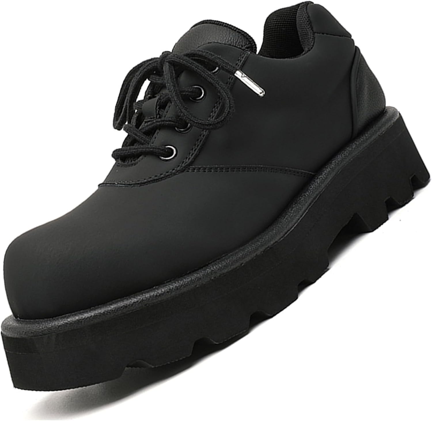 

Мужские модные массивные туфли на платформе, деловые формальные Oxfords для повышения роста, повседневные дерби из матовой кожи, для встречи или вечеринки Gezykao, черный