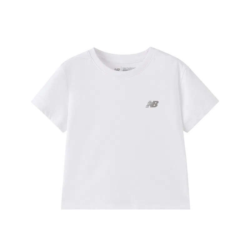 Детская футболка с круглым вырезом New Balance, White