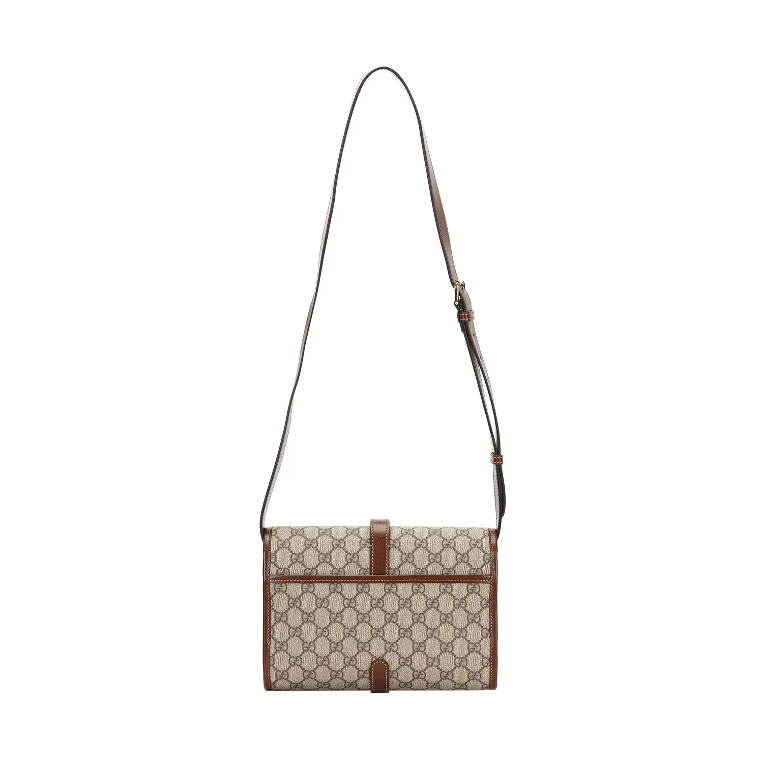 GUCCI Кожаный мессенджер через плечо мужской коричневый — фото 3