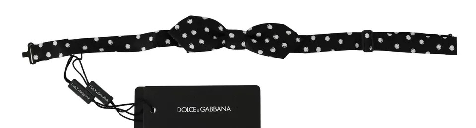 Черный горошек регулируемый галстук-бабочка на шею Dolce & Gabbana — фото 2
