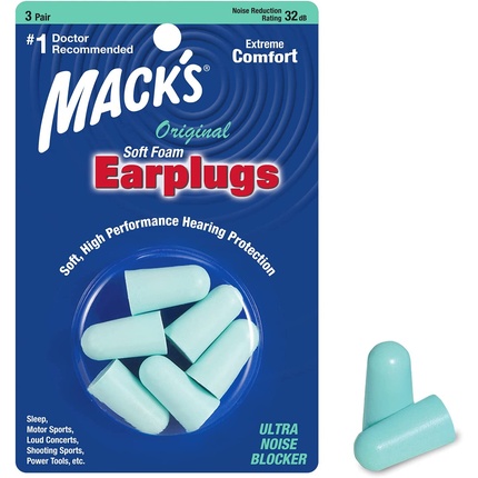 

Оригинальные мягкие пенные беруши 3 пары - блистерная упаковка Mack's