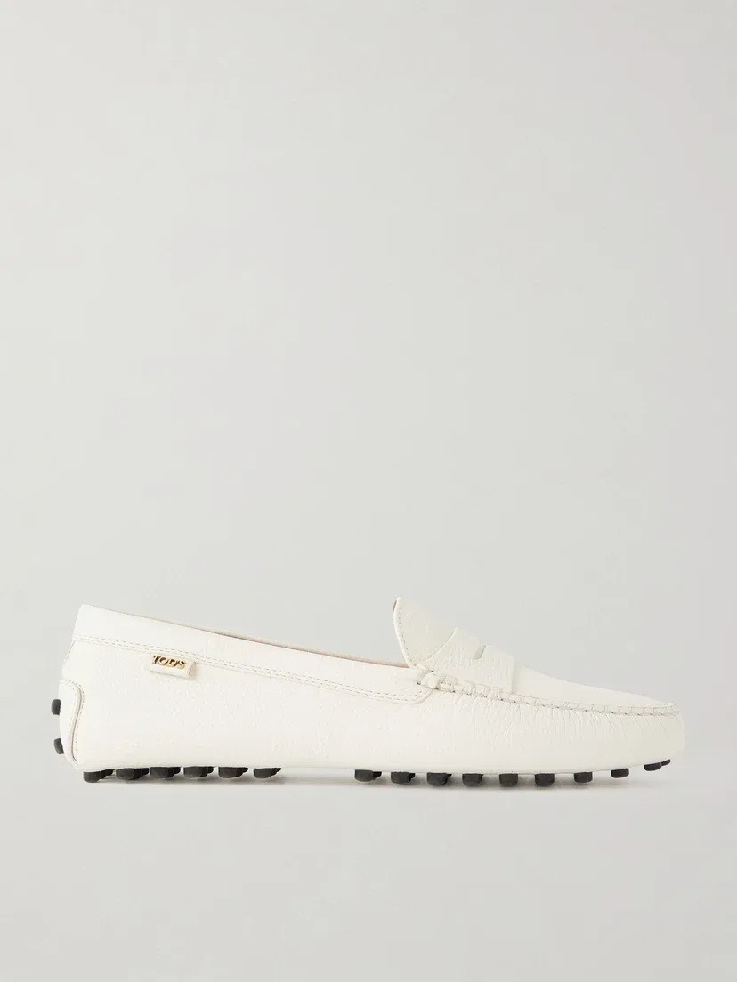 Текстурированные кожаные лоферы Gommino TOD'S, белый
