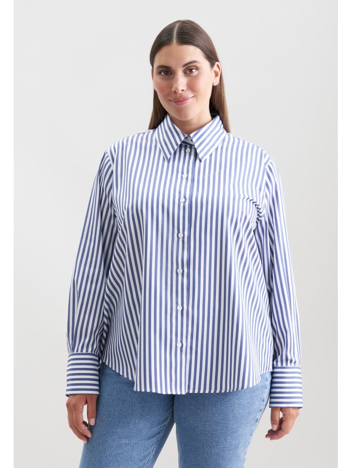 

Блузка-рубашка обычного размера, средне-синего цвета Seidensticker