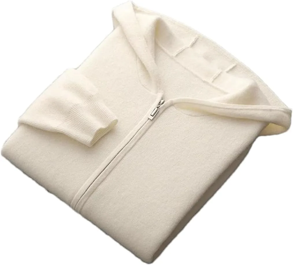 

Толстый худи-свитер из мериносовой шерсти с капюшоном и карманами